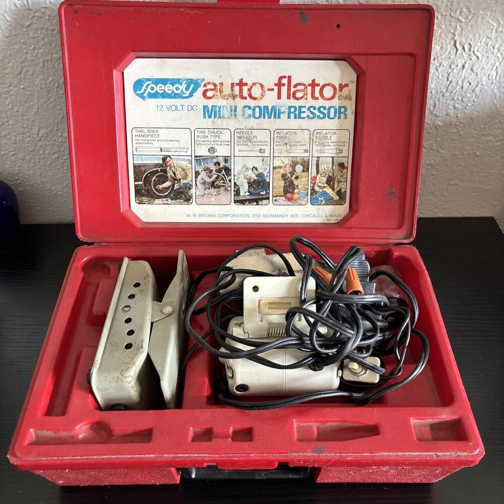 vintage W.R. Brown Corp. Autoflator 12-Volt DC Mini Compressor - Untested